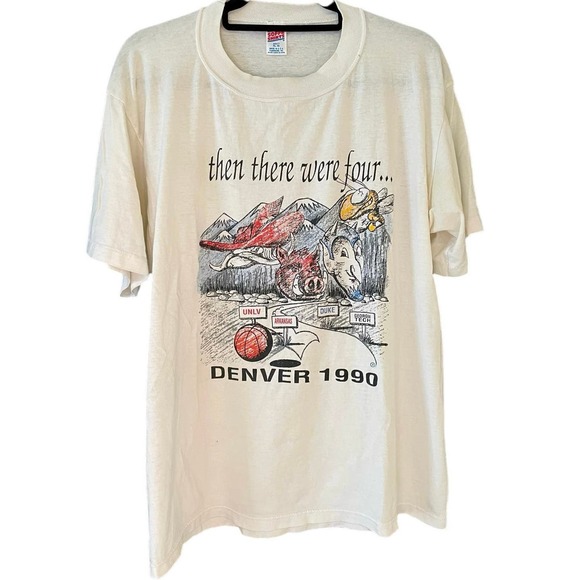 Vintage 90s Final Four Denver 1990 UNLV, Duke, etc Single Stitch Shirt Adult XL - Picture 1 of 4
